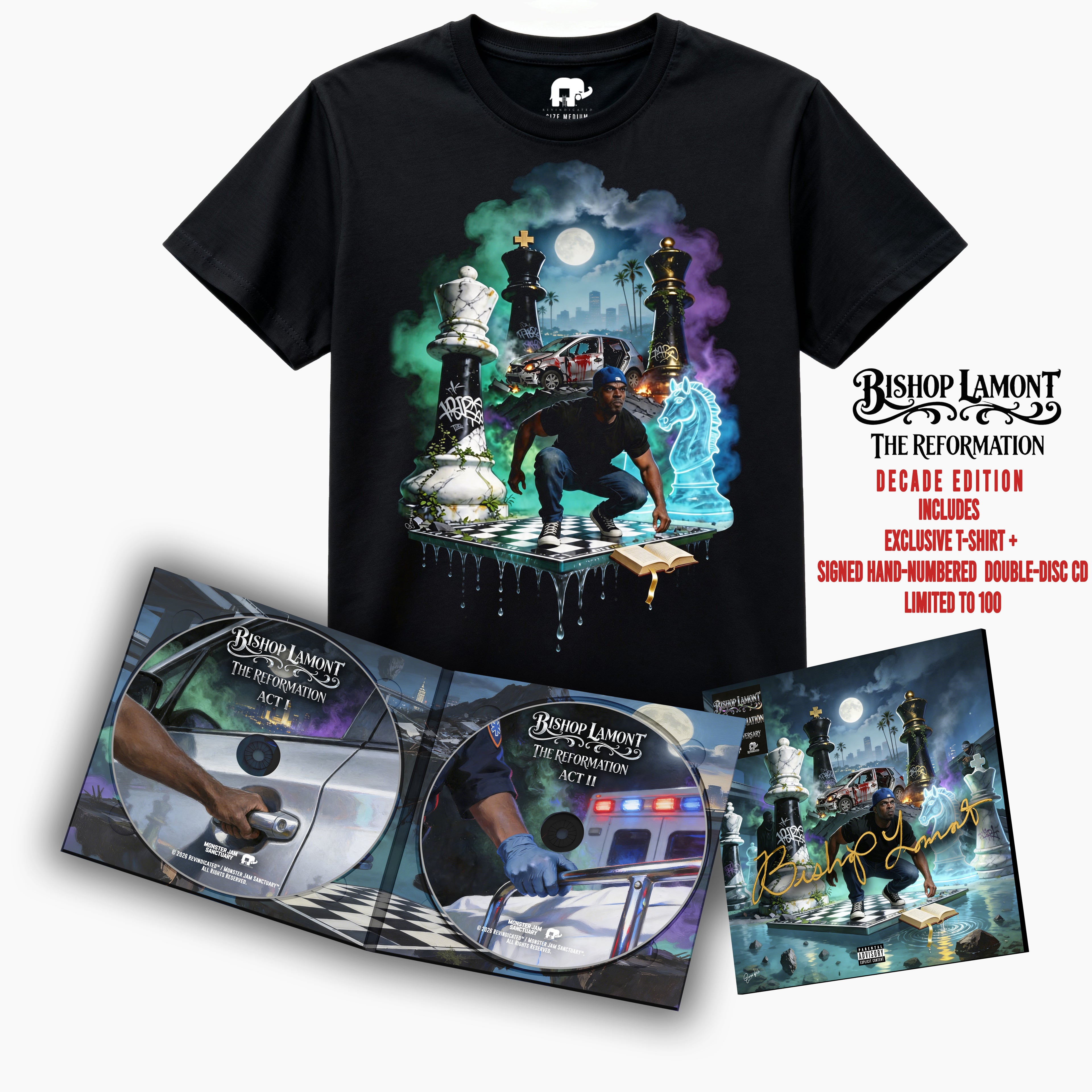 PRE-ORDER (SIGNED) Bishop Lamont The Reformation 10th Anniversary Deluxe CD + T-Shirt Bundle