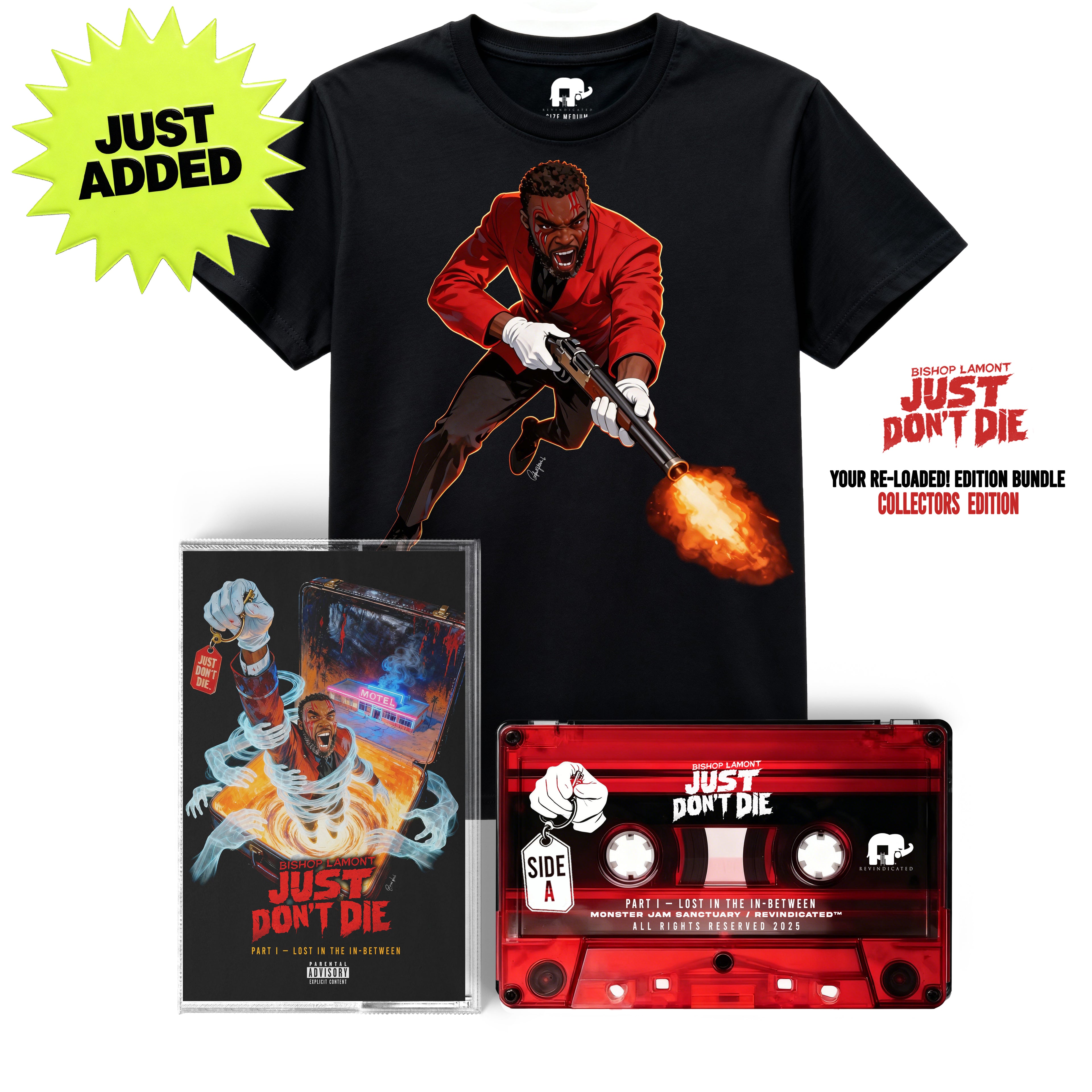Bishop Lamont – RE:LOADED Edition cassette-red + T-Shirt bundle