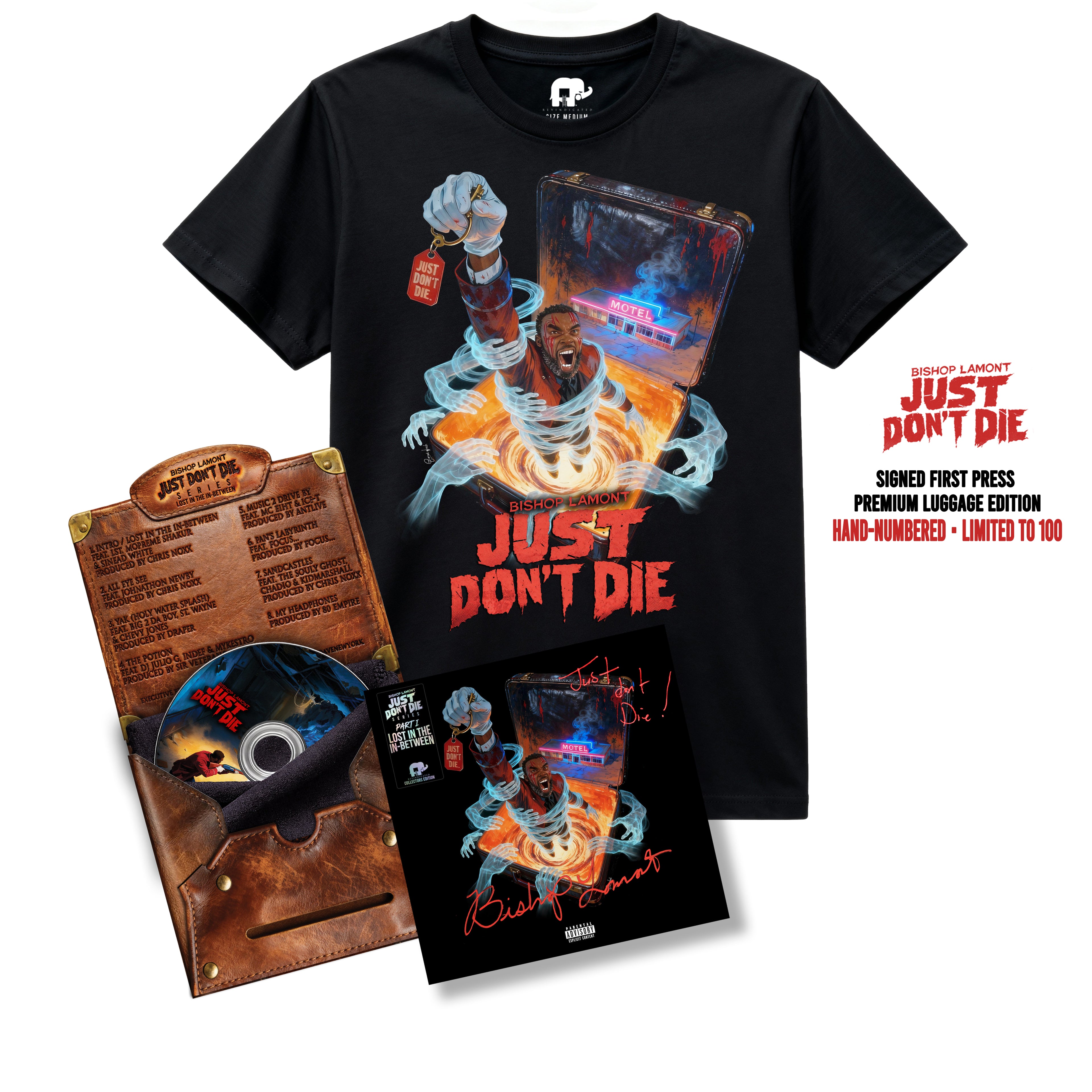 Bishop Lamont – SIGNED Luggage Limited CD + T-Shirt bundle
